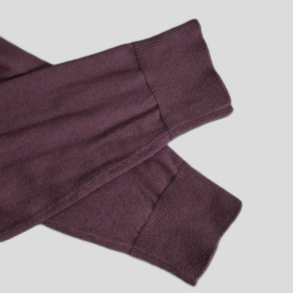 Talbots Pima Cotton Cardigan M Burgundy Plum Button Front Stretch Classic Preppy - Picture 8 of 9